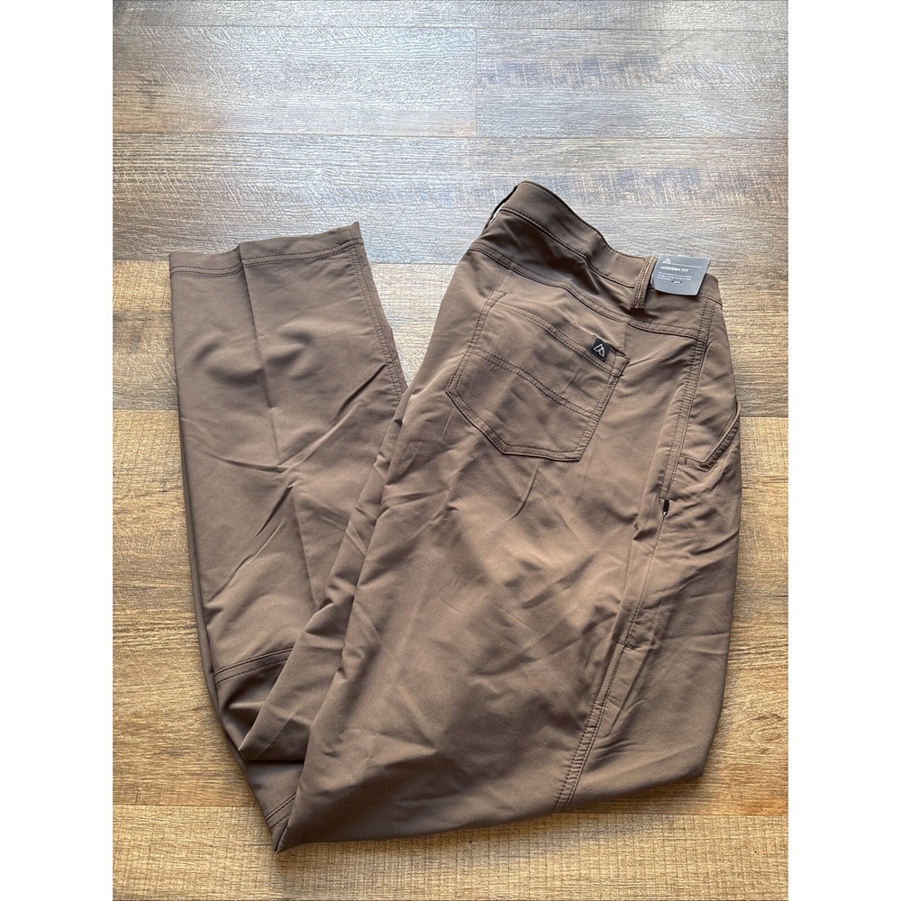 NEW Alpine Design Tech Pants 42x32 Brown Chino Lightweight Trail Head Hike Golf